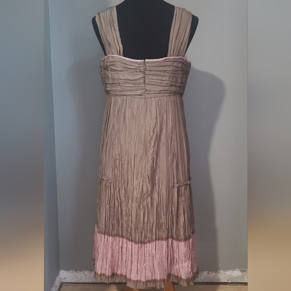 Peruvian Connection 100% Silk Crinkle Midi Dress - Picture 3 of 9